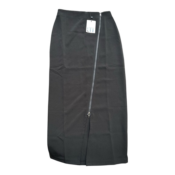 LTT love too true Hilda full zip black midi skirt Small - Picture 1 of 6